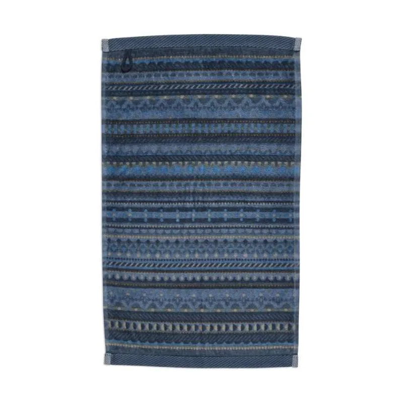 Pip Studio bavlněný froté ručník na ruce Geometric tmavě modrý 30x50 cm
