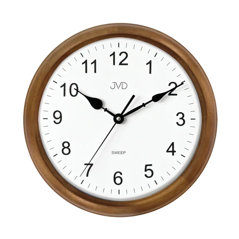 JVD Dřevěné netickající tiché nástěnné hodiny JVD NS8052/11