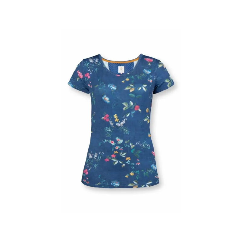 Pip Studio Tilly tričko s krátkým rukávem Tokyo Blossom, modré