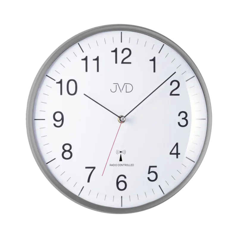 JVD Nástěnné rádiem řízene hodiny - šedé RH16.2