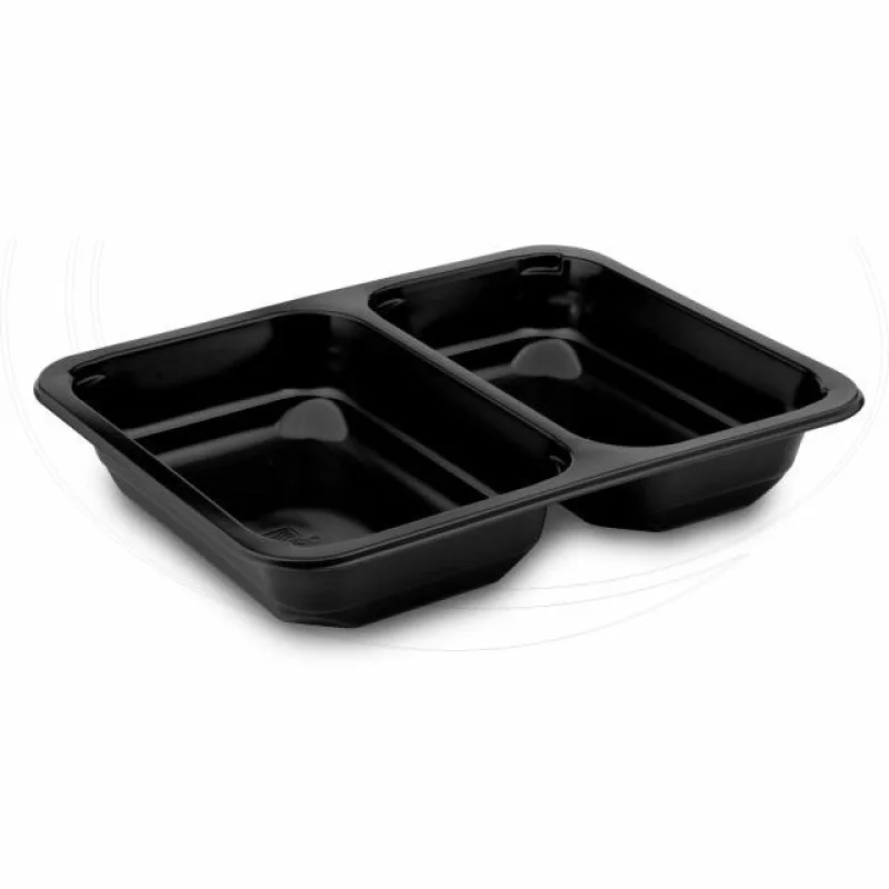 Menu mísa černá (PP) pro zatavovací systémy, 2dílná 227 x 178 x 40 mm [50 ks] (78402)