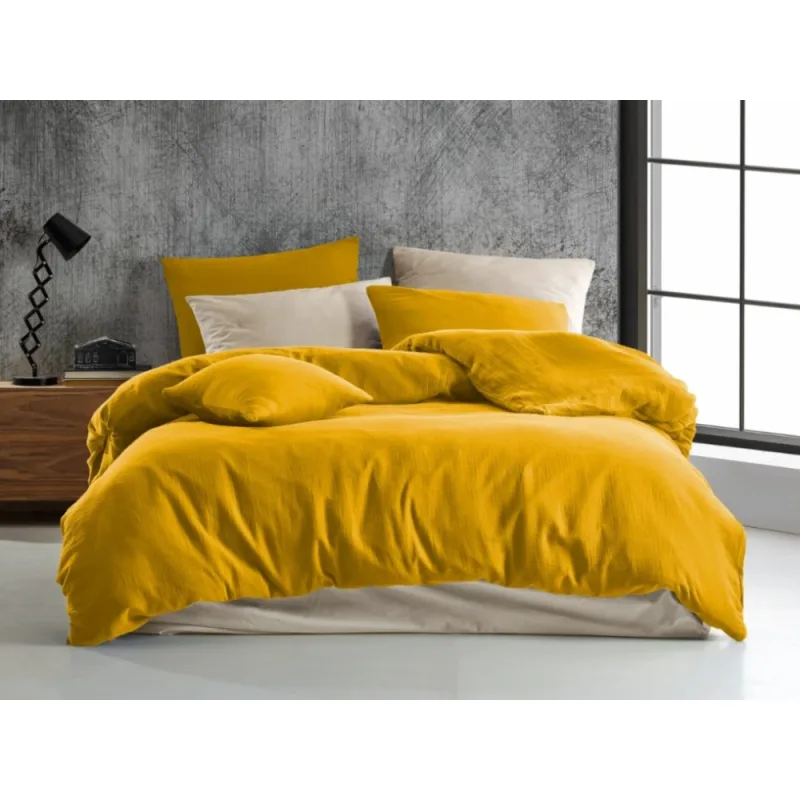 Mušelínové obliečky žlté 140x200/70x90 cm