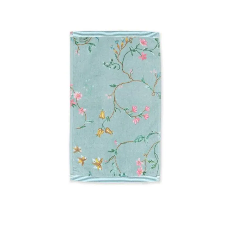 Pip Studio bavlněný froté ručník na ruce Les Fleurs modrý 30x50 cm