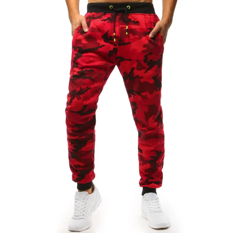 Pánske jogger tepláky camo Dstreet UX1467 červené L