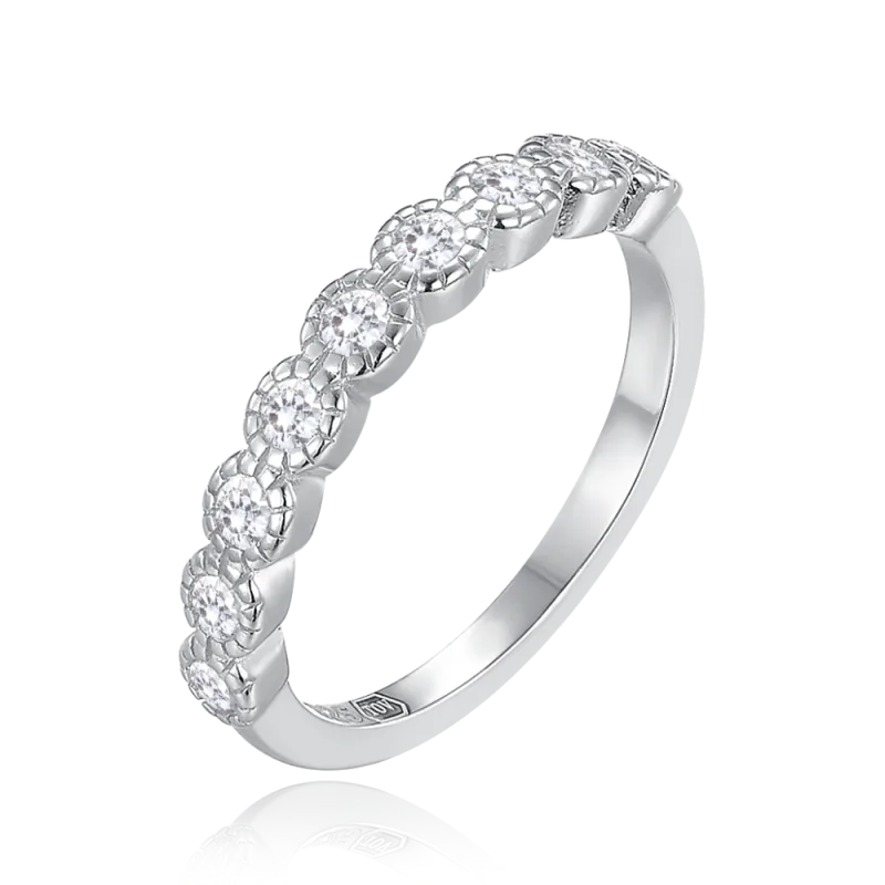 MINET Stříbrný prsten s bílými zirkony vel. 58 JMAD0054SR58