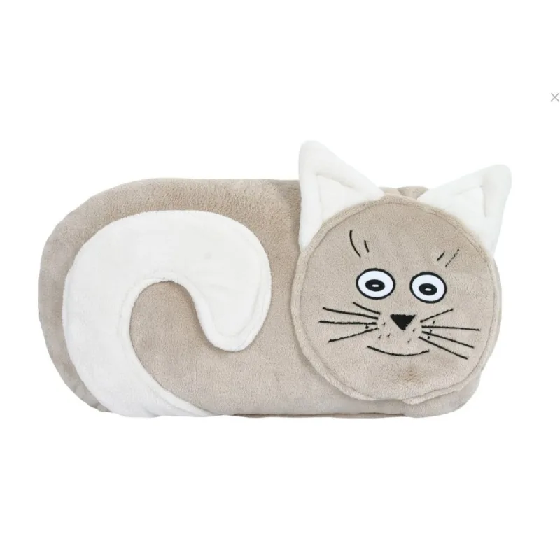 Tvarovaný vankúšik mačička béžová