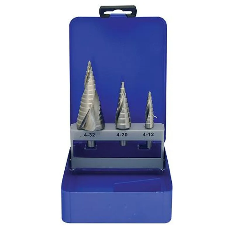 Sada stupňovitých vrtákov Strend Pro SS652, 4-12, 4-20, 4-32 mm, HSS 6542 špirálový, do kovu, professional