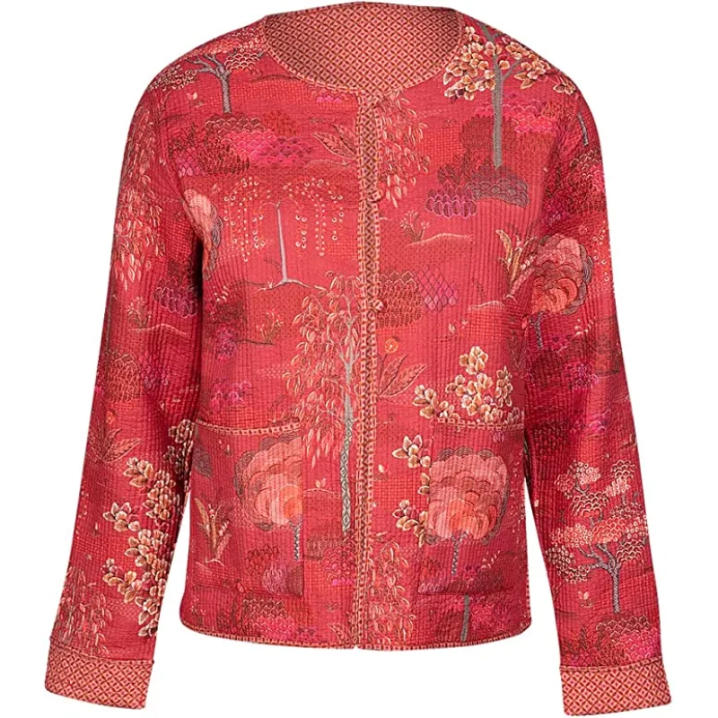 Pip Studio Nica Cardigan Japanese Garden, červený