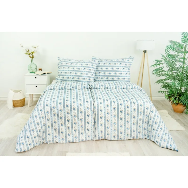 Posteľné obliečky bavlnené retro modré 70x90 cm