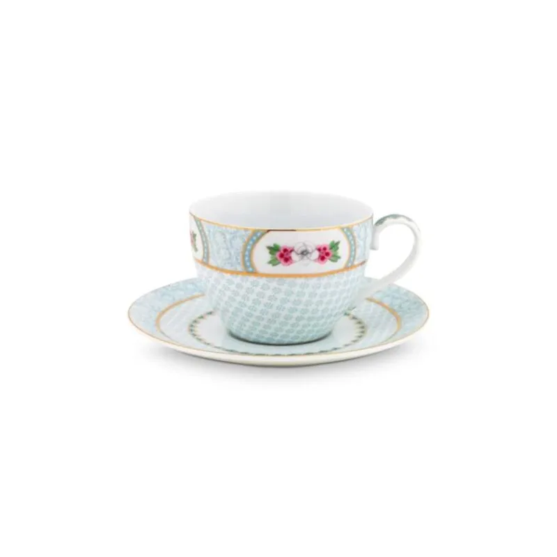 Pip Studio Blushing Birds cappuccino šálek s podšálkem 270ml, bílý