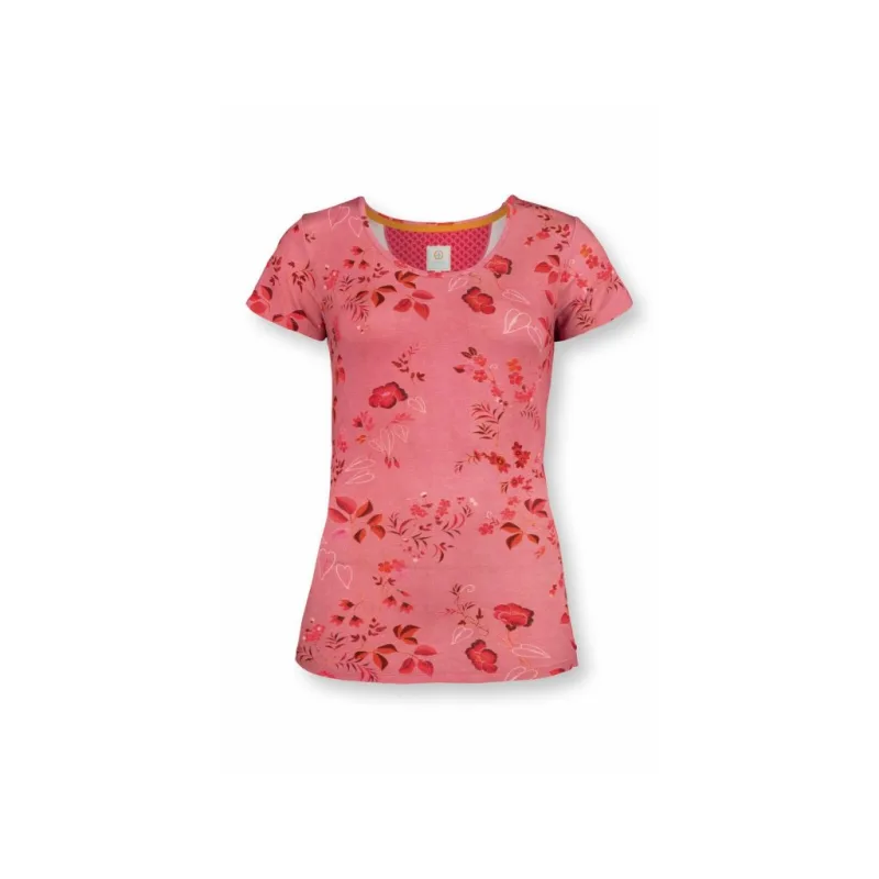 Pip Studio Tilly triko s krátkým rukávem Tokyo Blossom, červené