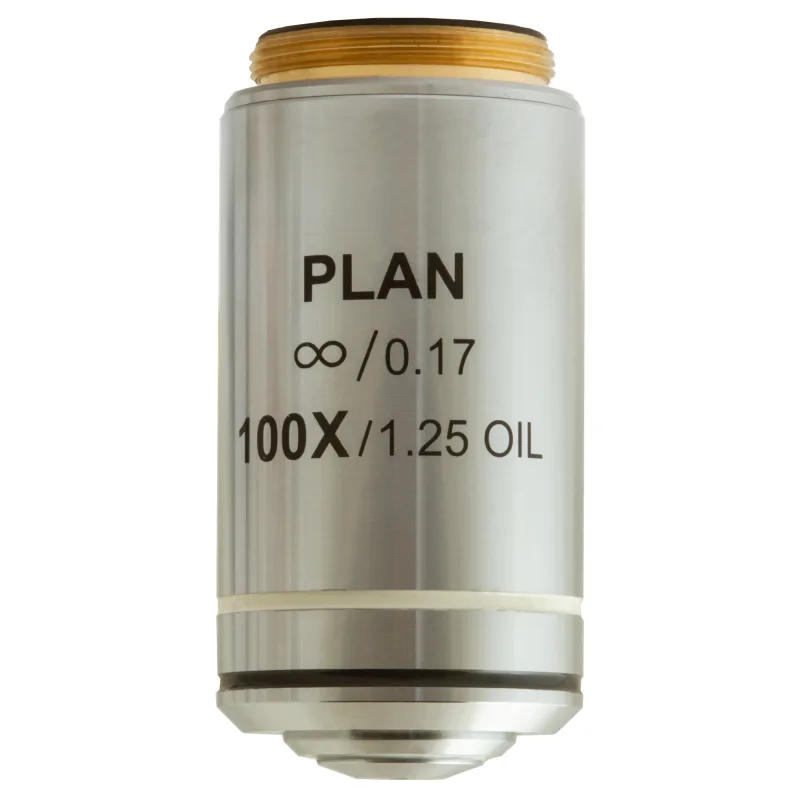 Rovinný achromatický objektív s korekciou na nekonečno Levenhuk MED 100x