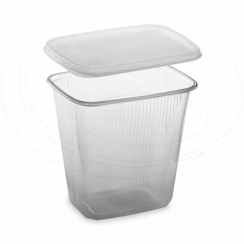 Miska hranatá průhledná 500 ml + víčko (PP) [2 x 50 ks] (PP507.1 - CH7N)