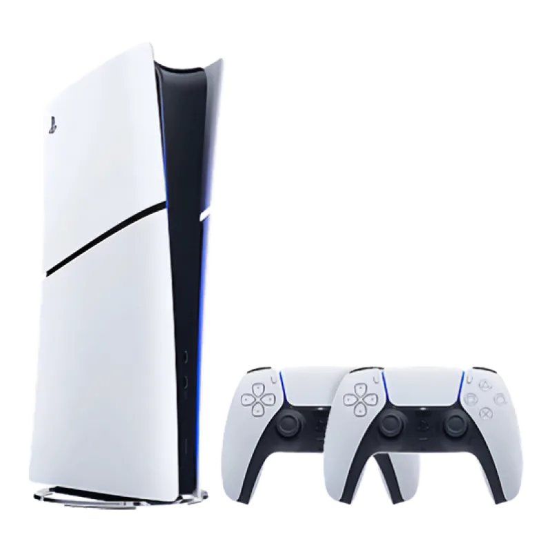 Sony PlayStation 5 Slim Digital Edition 825GB with 2 Dualsense Controller - White