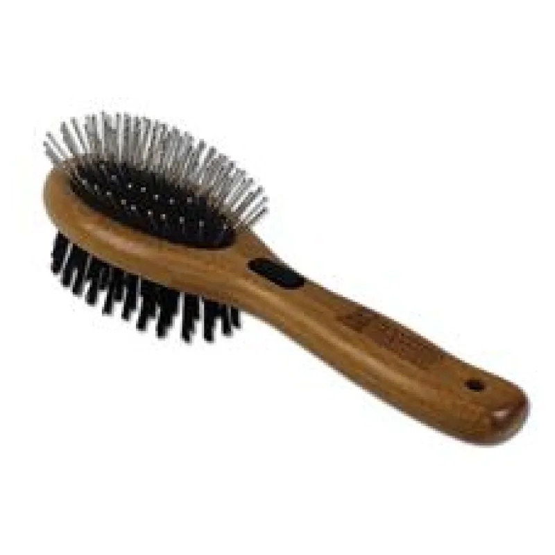 Bamboo Groom Velký kartáč kombinovaný se štětinami a nerezovými hroty