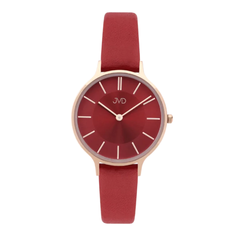 Dámské módní designové hodinky JVD JZ202.3 s řemínkem z pravé kůže