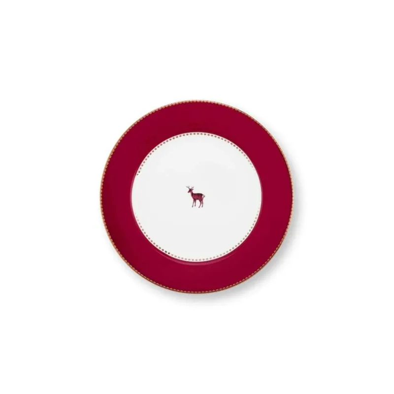 Pip Studio Love Birds talíř Ø21cm, tmavě červený