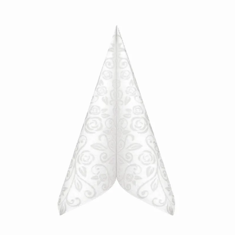 Ubrousky PREMIUM "dekor R" z netkané textilie bílé 40 x 40 cm [50 ks] (89200)