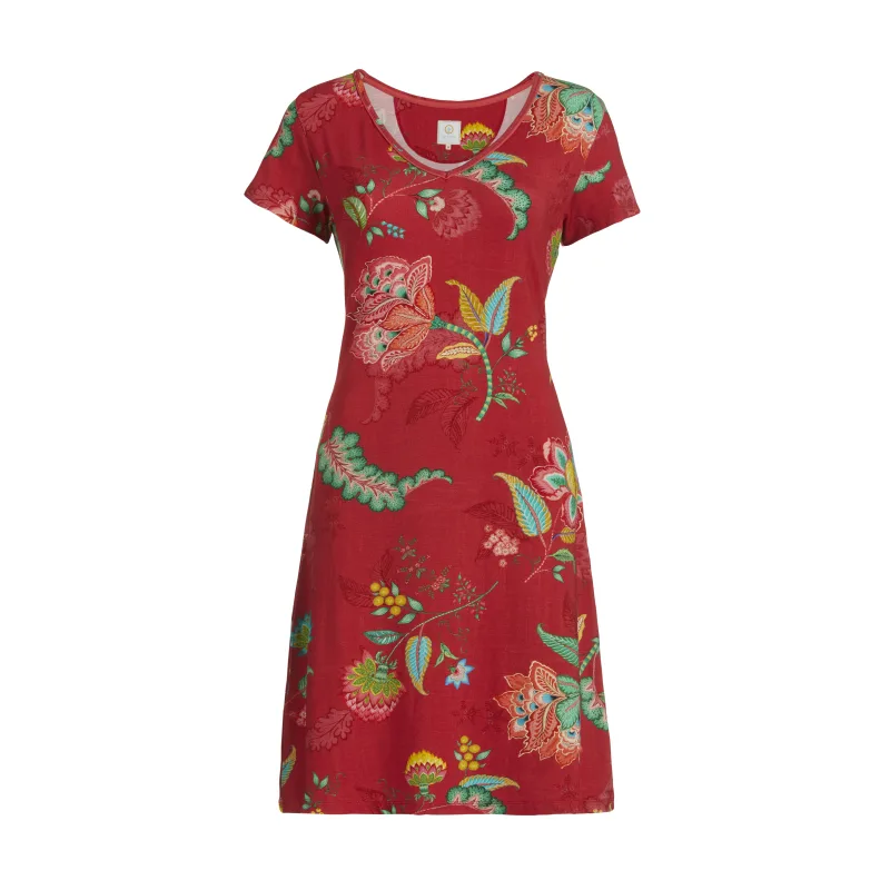 Pip Studio Djoy noční košile Jambo Flower, červená