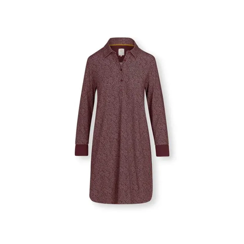 Pip Studio Daatje noční košile Leafy Dots, hnědá