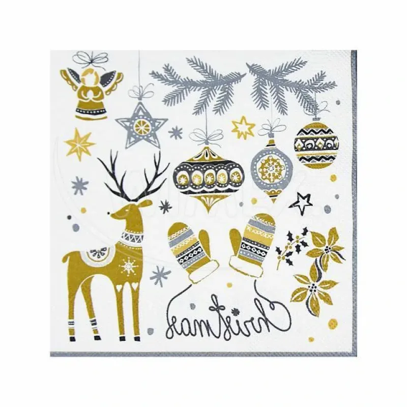 Ubrousky 3-vrstvé 33 x 33 cm VÁNOCE [20 ks] (84191 - CH3A)