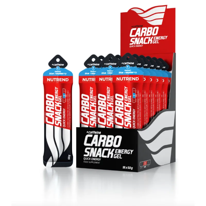 CARBOSNACK WITH CAFFEINE 50 g - Nutrend Príchuť: Modrá malina s kofeínom - V sáčku