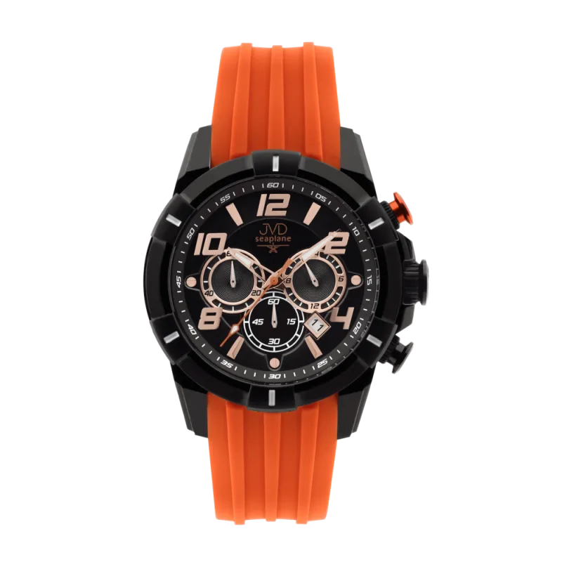 JVD Pánské oranžové sportovní náramkové hodinky JVD JE1007.1