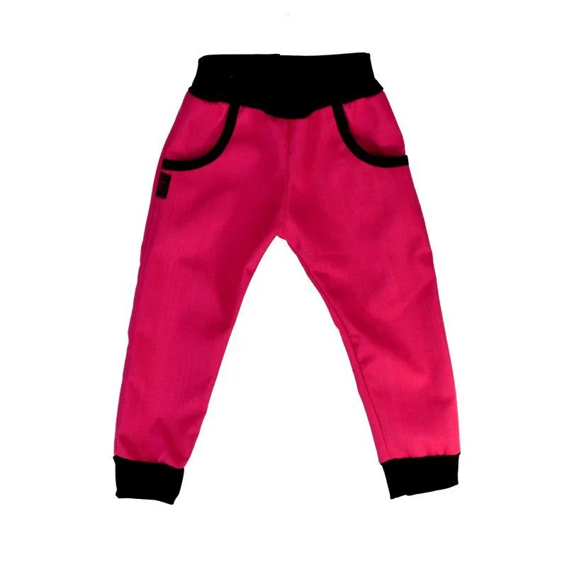 Detské nohavice z bambusového softshellu-ružová, veľ. 140-152