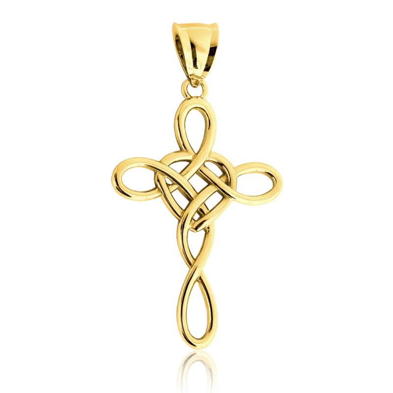 MINET Zlatý přívěsek křížek Au 585/1000 1,60g JMG0335WGP00