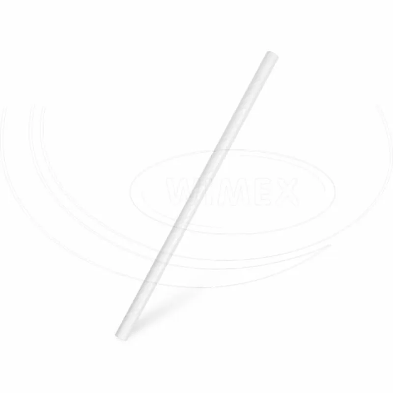 Slámky papírové JUMBO bílé 20 cm, Ø 8 mm [100 ks] (40920)