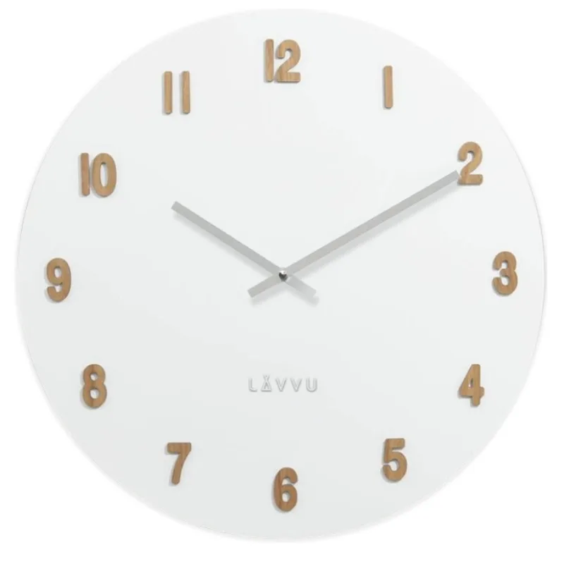 Velké bílé dřevěné hodiny LAVVU WHITE LCT4070