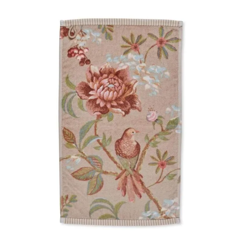 Pip Studio bavlněný froté ručník na ruce Secret Garden khaki 30x50 cm