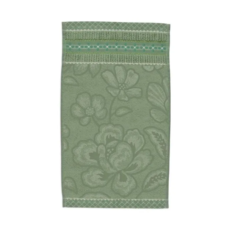 Pip Studio bavlněný froté ručník na ruce Jasmine Jacquard zelený 30x50 cm