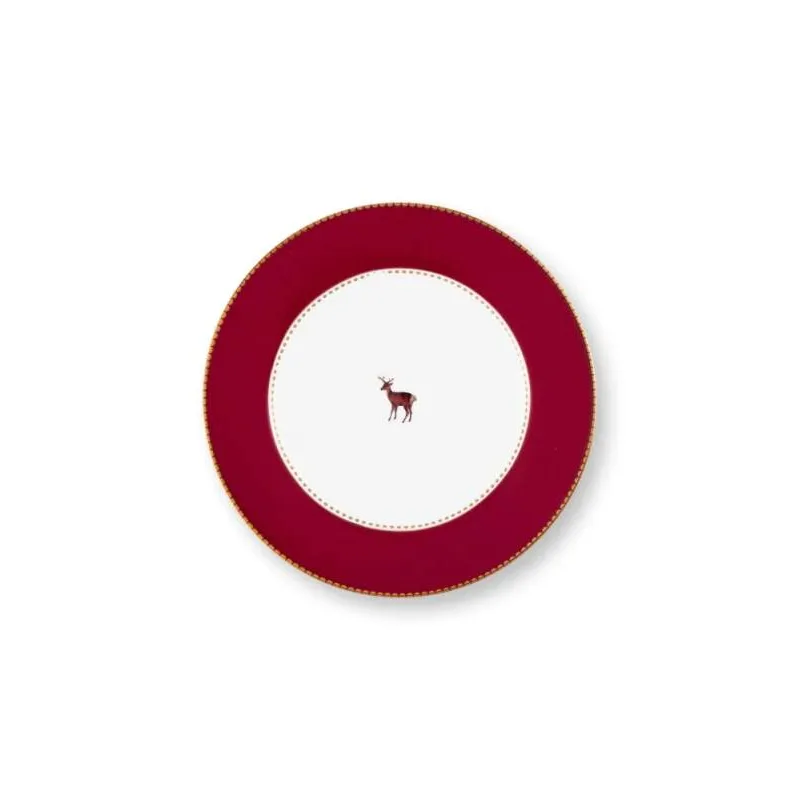 Pip Studio Love Birds talířek Ø17cm, tmavě červený