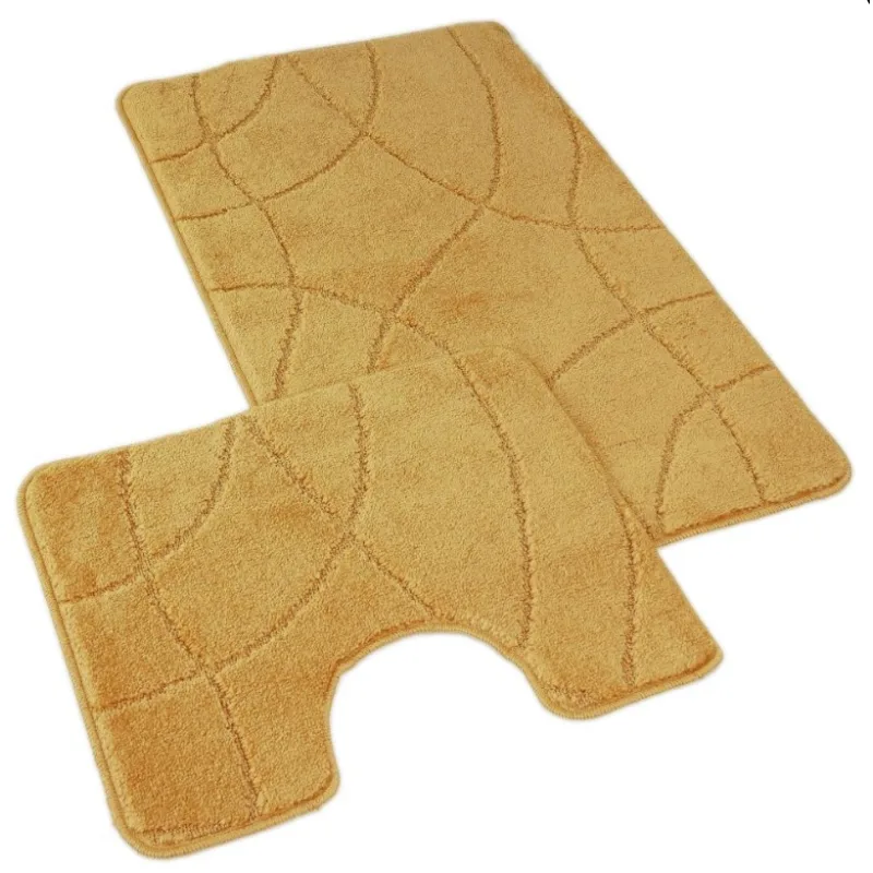 Kúpeľňová a WC predložka labyrint zlatý 60x100+60x50cm