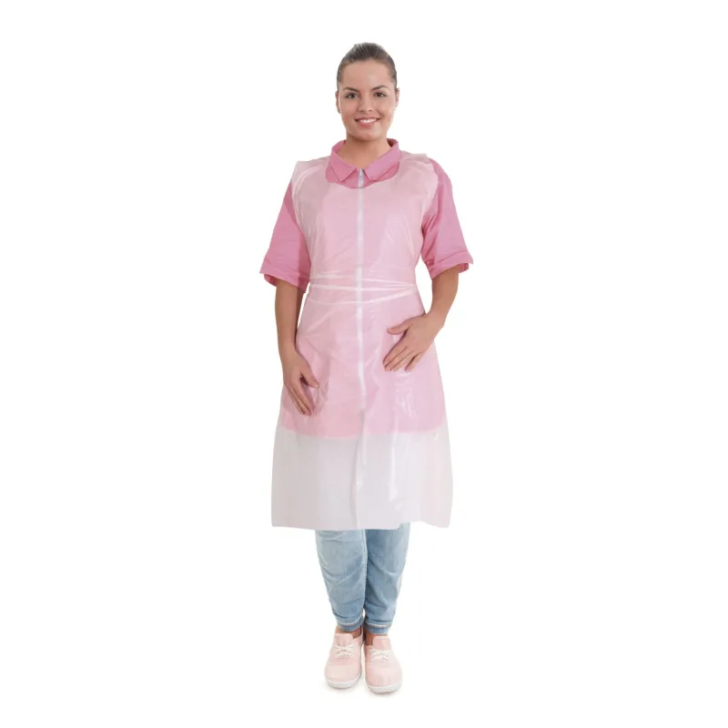 Zástěra na jedno použití bílá 80 x 125 cm (PE) [50 ks] (68130)