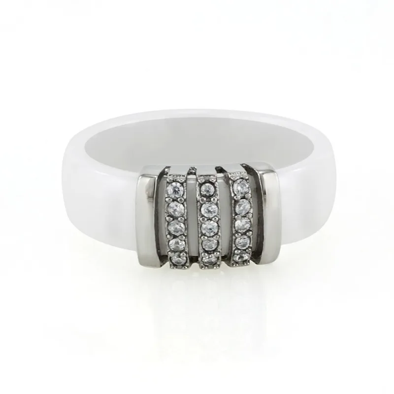 MPM Prsten z chirurgické oceli Ring 7831, Ceramic, size 56