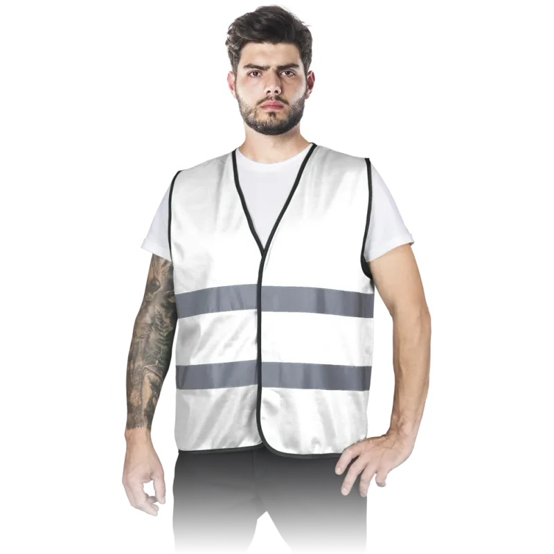 Reis KOS COLOR Pánska výstražná vesta 5 Pack White M-3XL