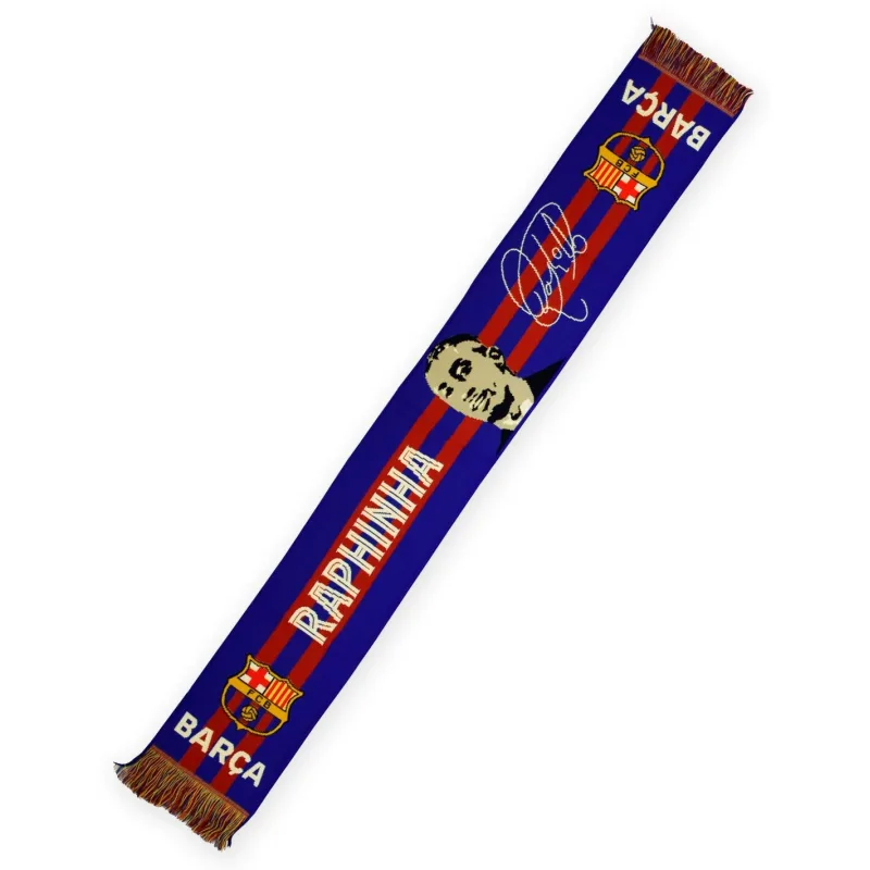 FC Barcelona Raphinha pletený šál s podpisom