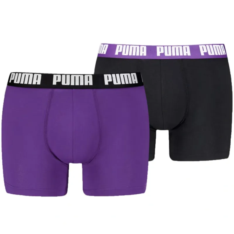 Puma Everyday Basic 938320 14 Boxer 2 Pack fialová/čierna
