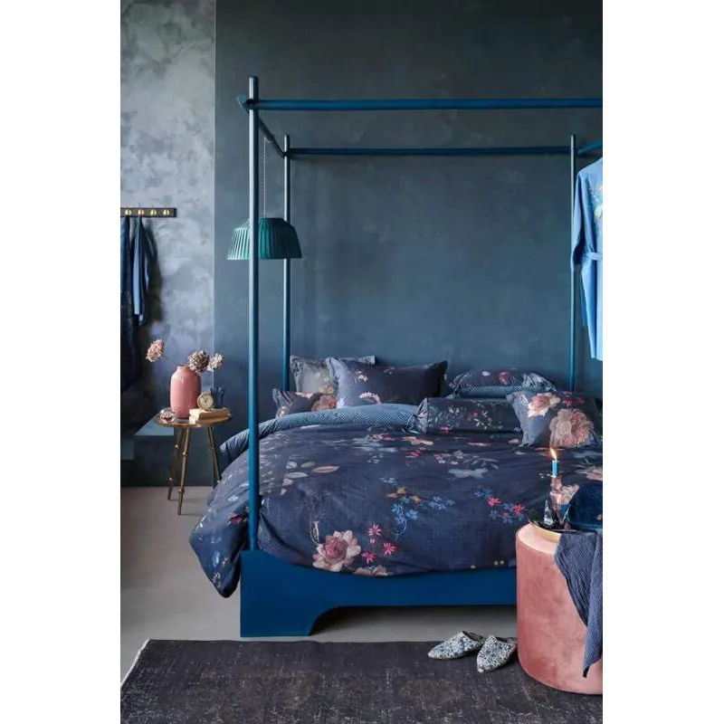 Pip Studio perkálové povlečení Tokyo Bouquet tmavě modré 200x200 + 2x 70x90 cm