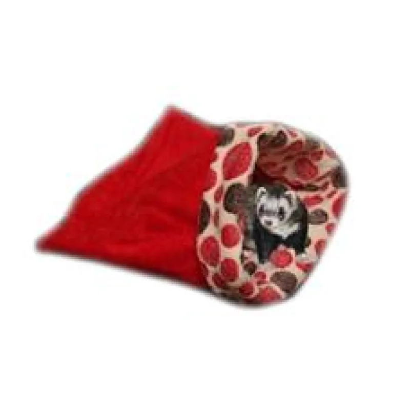 Marysa pelíšek 3v1 pro fretky, červený/červená kolečka