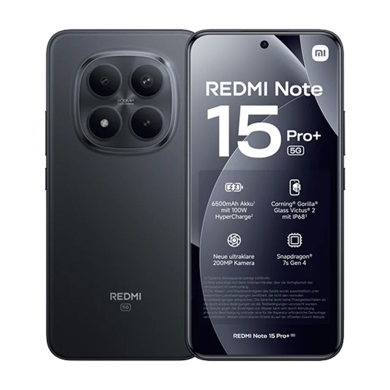 Xiaomi Redmi Note 15 Pro+ 5G Dual Sim 12GB RAM 512GB - Black
