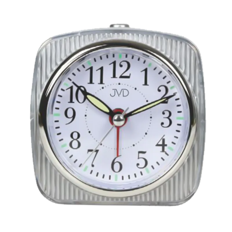 JVD Stříbrný tichý budík s plynulým chodem JVD SRP7503.1