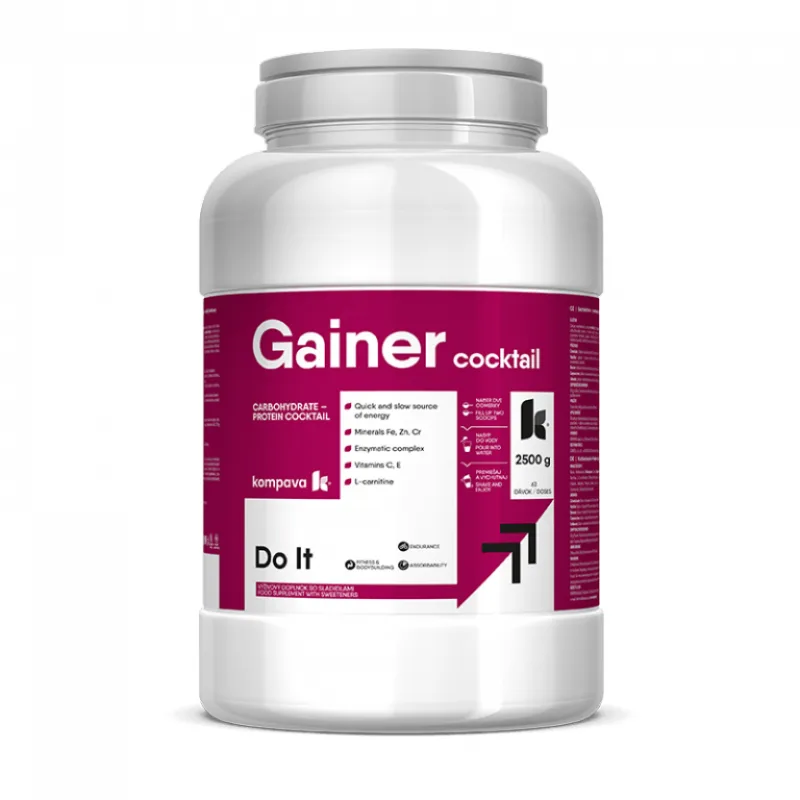 Gainer koktail 2500 g - Kompava Príchuť: Jahoda