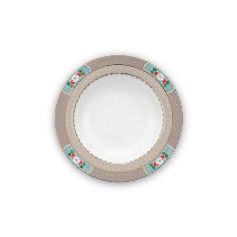 Pip Studio Blushing Birds hluboký talíř Ø21,5cm, khaki