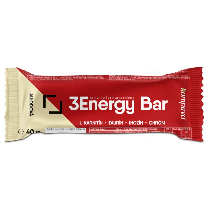 3Energy bar 40 g - Kompava Príchuť: Višňa - Čokoládová poleva