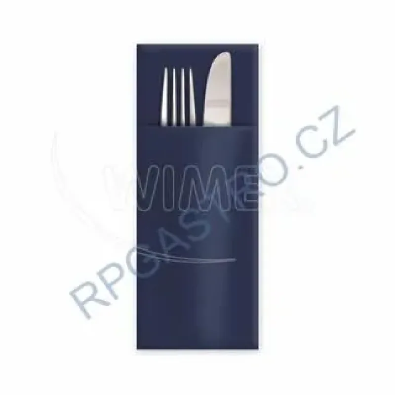 Ubrousky PREMIUM 32 x 40 cm "CutleryStar" (kapsy na příbor) tmavě modré [50 ks] (89003)