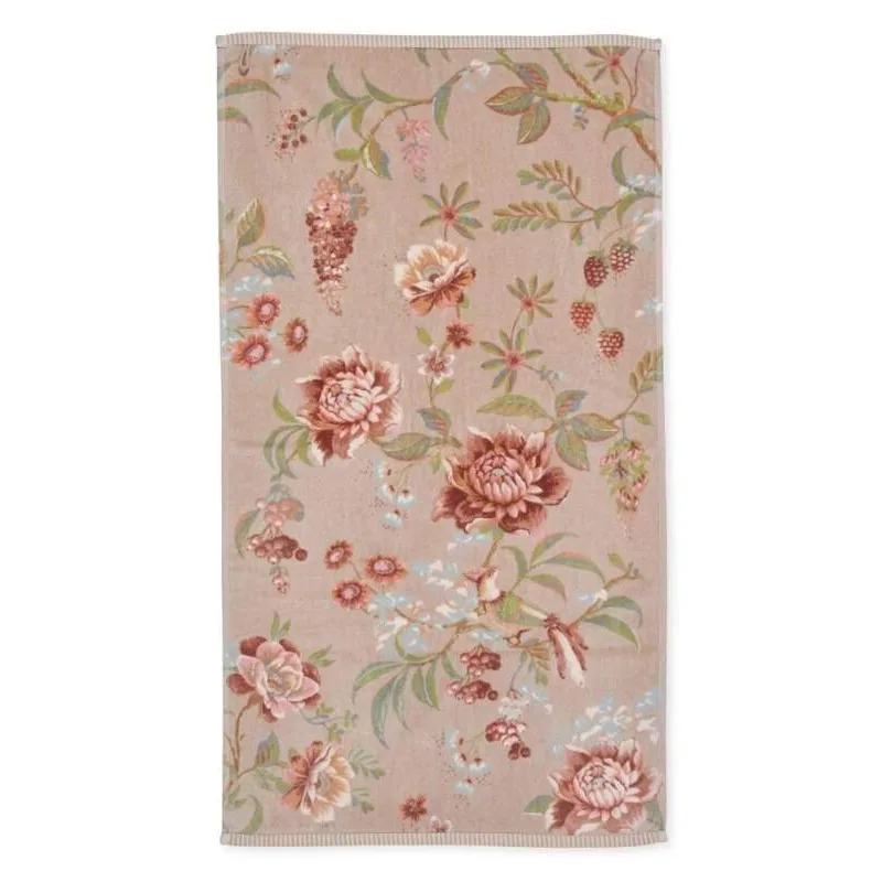 Pip Studio Secret Garden bavlněný froté ručník khaki 55x100 cm