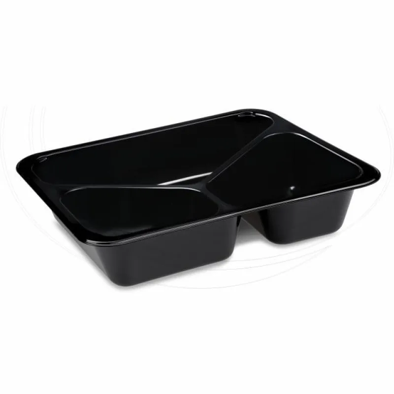 Menu mísa (PP) 3-dílná 227 x 178 x 49 mm, černá [50 ks] (PP910)